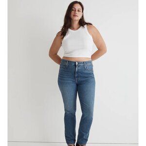 Madewell 32 Mom Jeans Perfect Vintage High Rise Wash Waisted Kepler Blue Pants